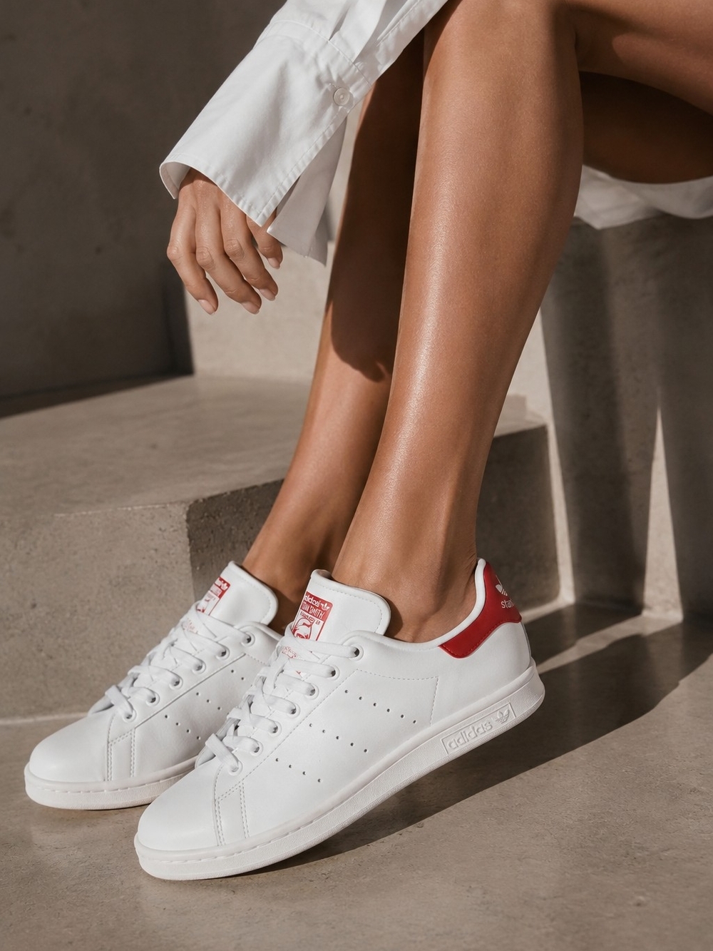 Adidas Originals Stan Smith Lush Red Leather Sneakers – Unisex – Men’s 9 / Women